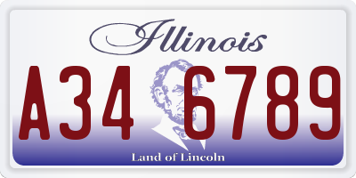 IL license plate A346789