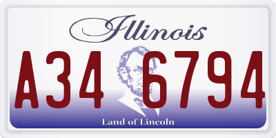 IL license plate A346794