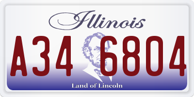 IL license plate A346804