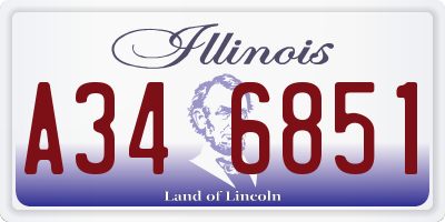 IL license plate A346851