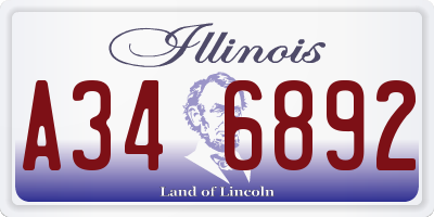 IL license plate A346892
