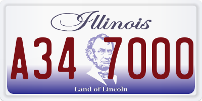IL license plate A347000