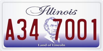 IL license plate A347001