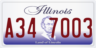 IL license plate A347003