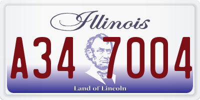 IL license plate A347004