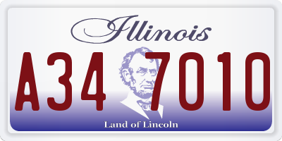 IL license plate A347010