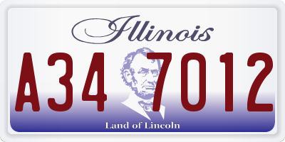 IL license plate A347012