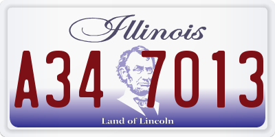 IL license plate A347013