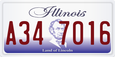 IL license plate A347016