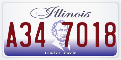 IL license plate A347018