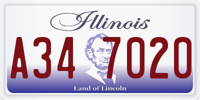 IL license plate A347020