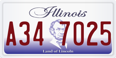 IL license plate A347025