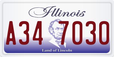 IL license plate A347030