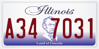 IL license plate A347031