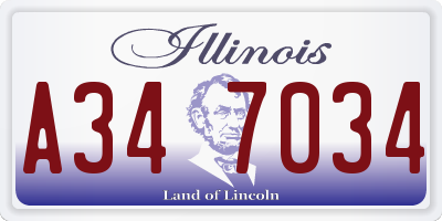 IL license plate A347034