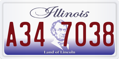 IL license plate A347038