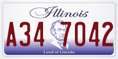 IL license plate A347042