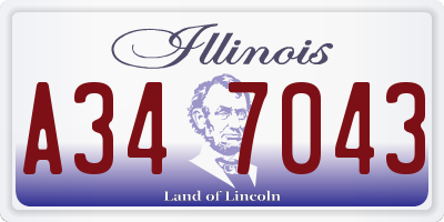 IL license plate A347043
