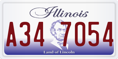 IL license plate A347054