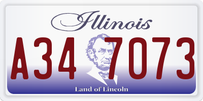 IL license plate A347073