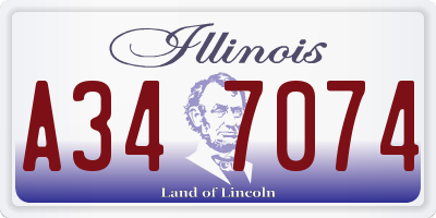 IL license plate A347074