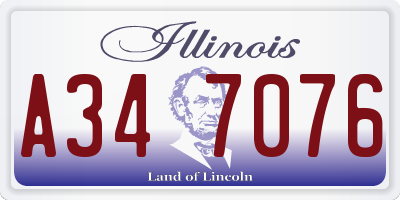 IL license plate A347076