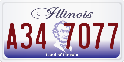 IL license plate A347077