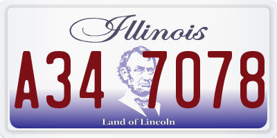 IL license plate A347078