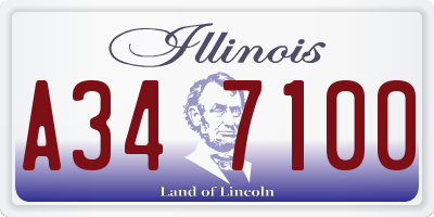 IL license plate A347100
