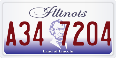 IL license plate A347204