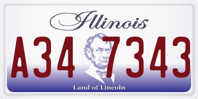 IL license plate A347343