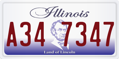 IL license plate A347347