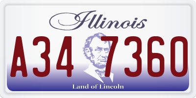 IL license plate A347360