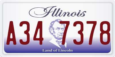 IL license plate A347378