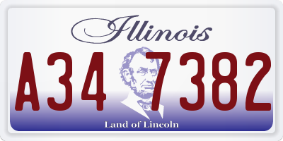 IL license plate A347382