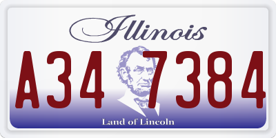 IL license plate A347384