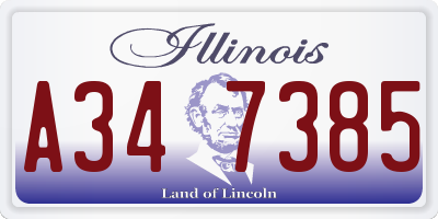 IL license plate A347385