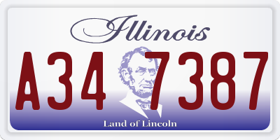 IL license plate A347387