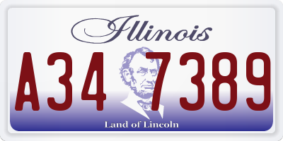 IL license plate A347389