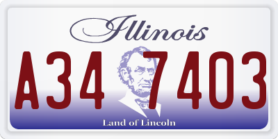 IL license plate A347403