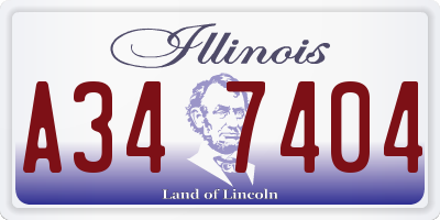 IL license plate A347404