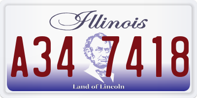 IL license plate A347418