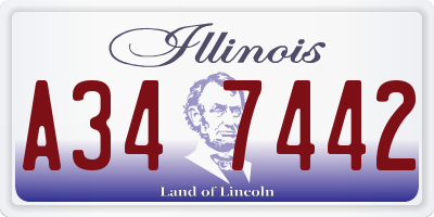 IL license plate A347442