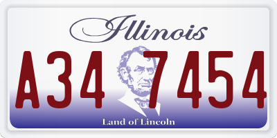 IL license plate A347454