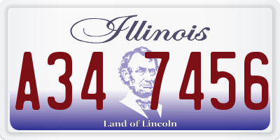 IL license plate A347456