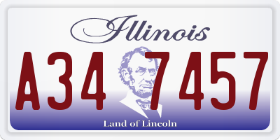 IL license plate A347457