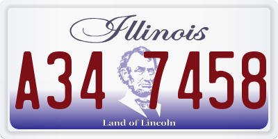 IL license plate A347458