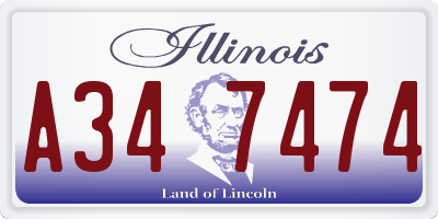 IL license plate A347474