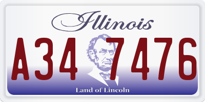 IL license plate A347476