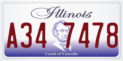 IL license plate A347478